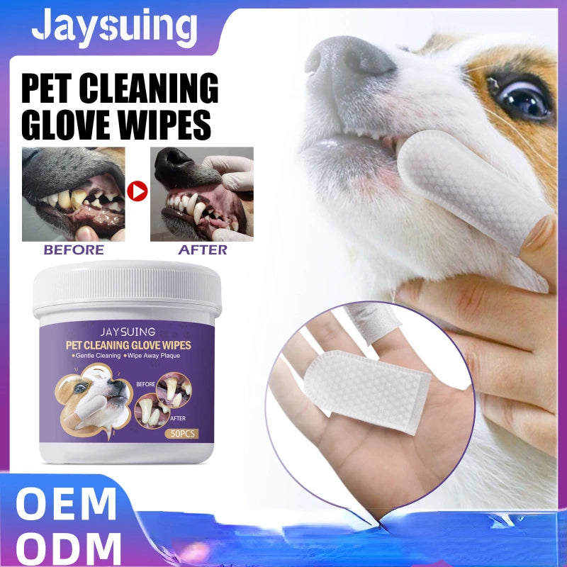 Paw Place Shop - Gentle and Effective Dog- Cat Teeth Cleaning Wipes for Fresh Breath and Oral Care