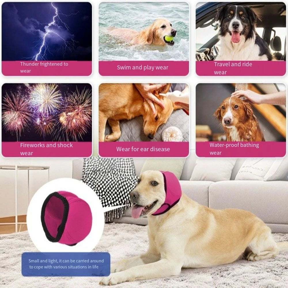 Noise Reduction Dog Ear Covers Anti-noise Hearing Protection Pet Ear Muffs Waterproof Adjustable Dog Earmuffs