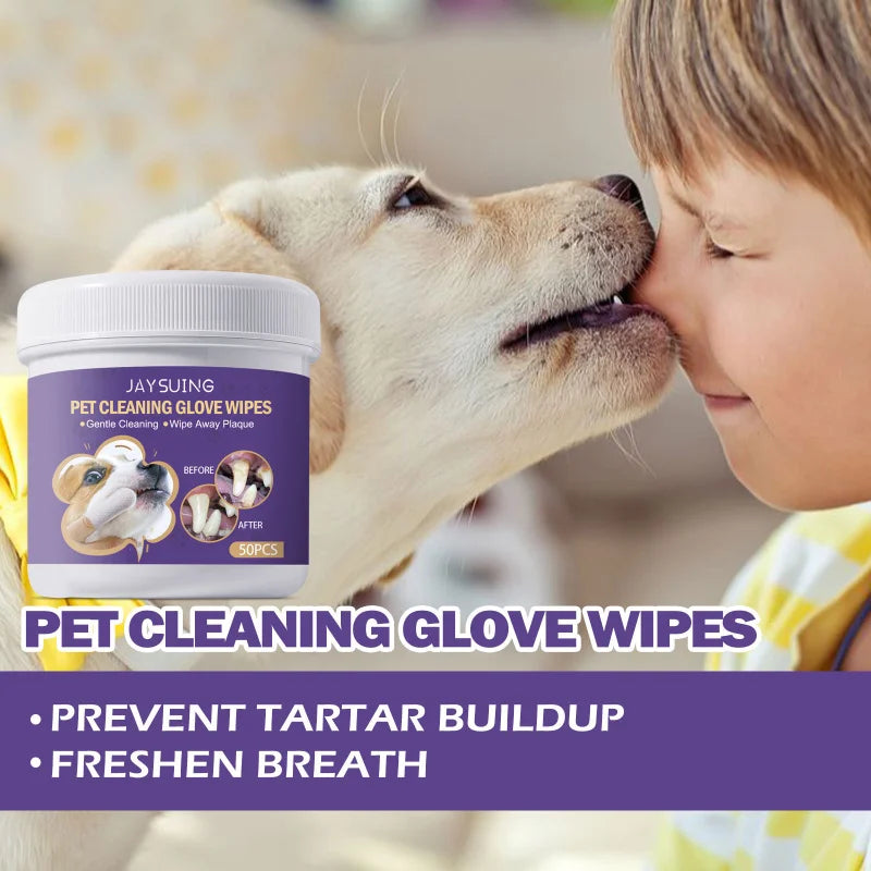 Paw Place Shop - Gentle and Effective Dog- Cat Teeth Cleaning Wipes for Fresh Breath and Oral Care