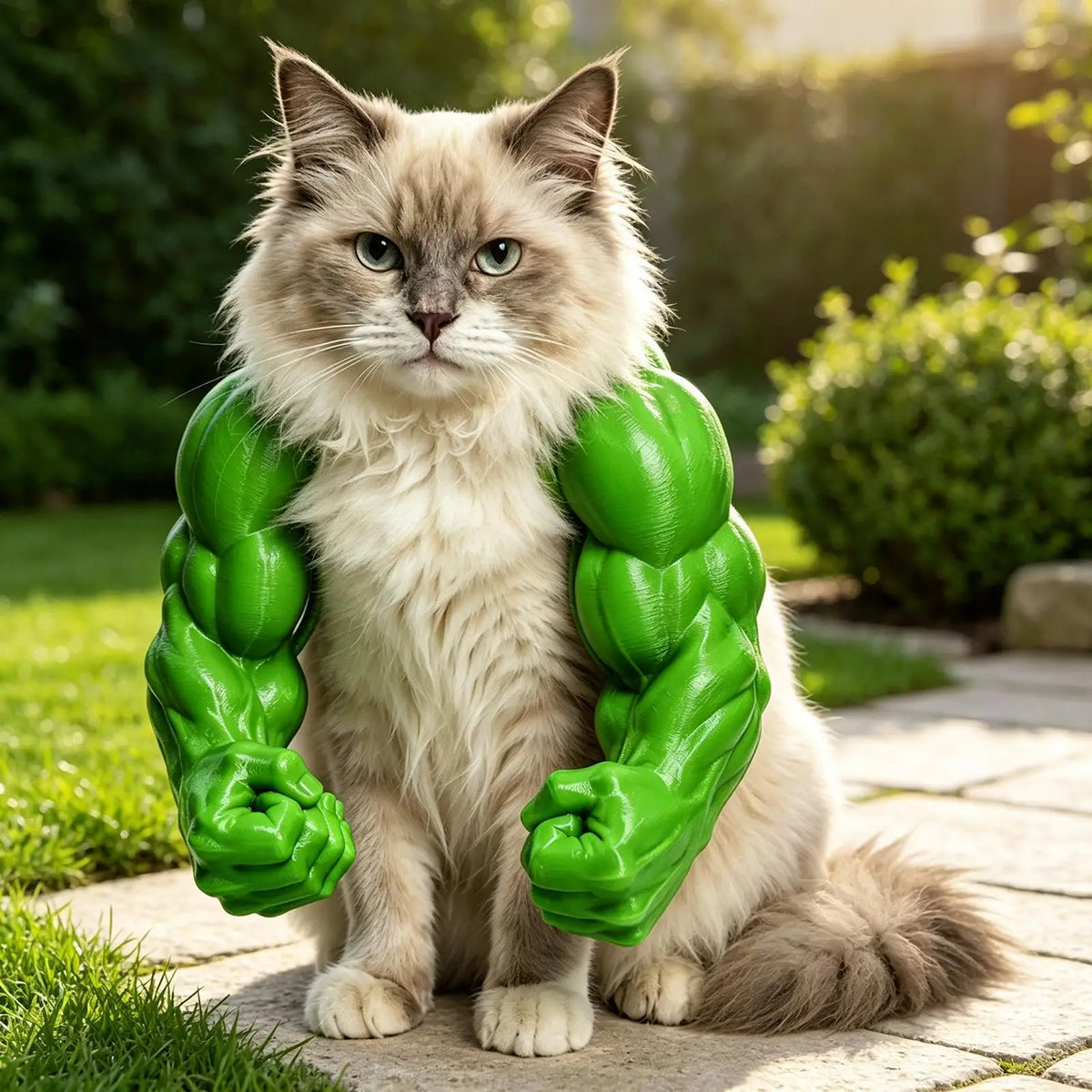 Funny Cat Muscle Arm 3D Printed Invincible Arm Pet Interactive Neck Hanging Toy Cosplay Costume Props Cat Accessories