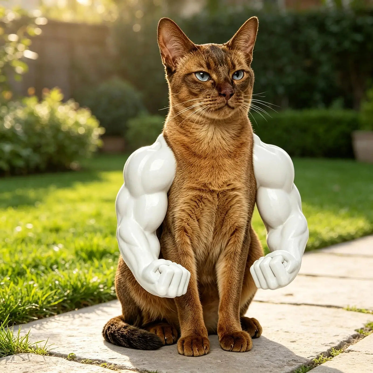 Funny Cat Muscle Arm 3D Printed Invincible Arm Pet Interactive Neck Hanging Toy Cosplay Costume Props Cat Accessories
